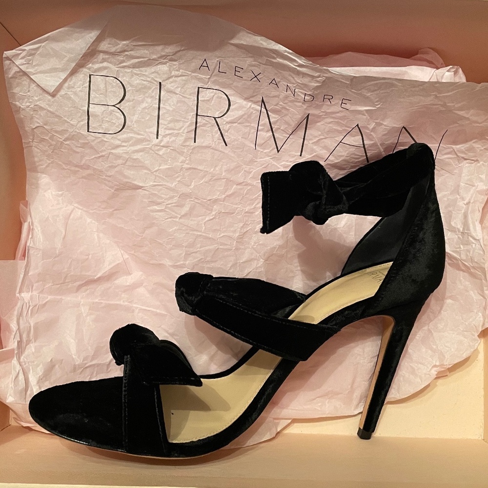Worn once! Aexandre Birman Mary Black Velvet Heel